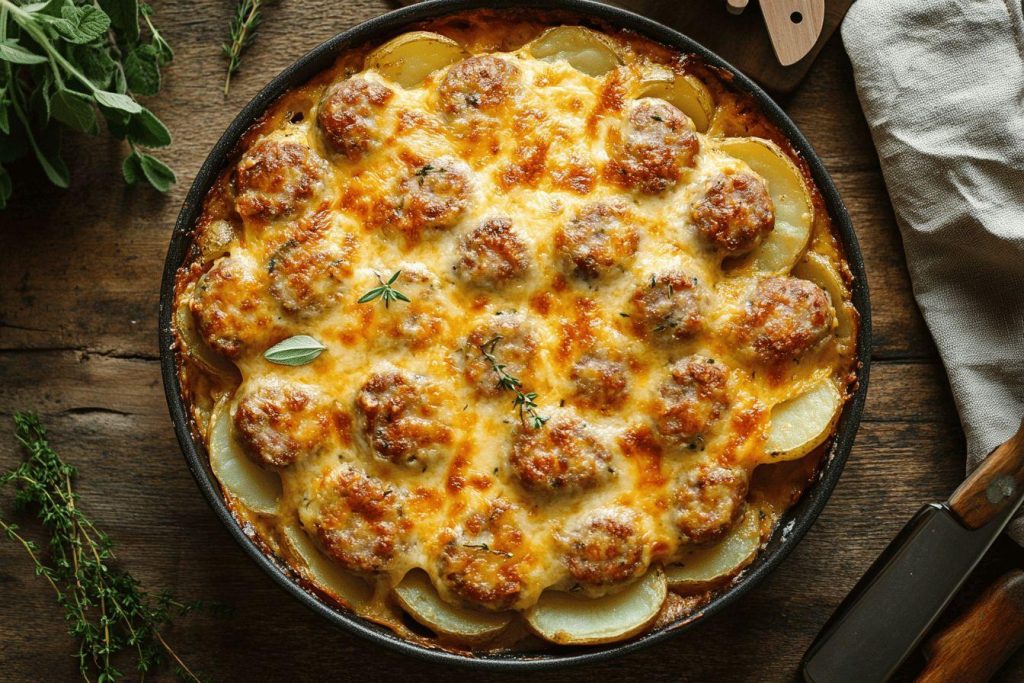 Recette de pommes de terre à la chair à saucisse - gratin savoureux et facile