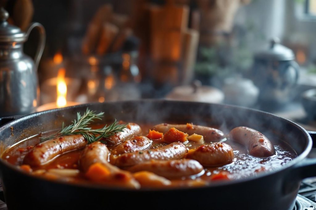 Saucisses aux lentilles : recette traditionnelle de grand-mère facile